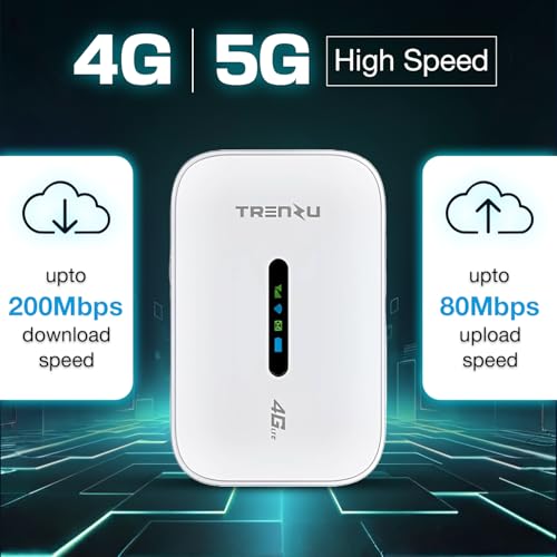 Image of 4G LTE Portable WiFi Dongle Hotspot - Up to 300Mbps High-Speed Internet, 4000mAh Battery with 20 Hours Backup, Connect Up to 10 Devices, Supports All SIM Cards