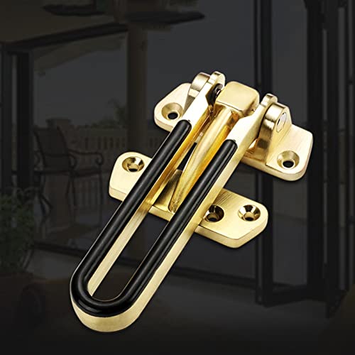 DEIHGE Door Security Guard Zinc Alloy Hasp Latch Lock Door Chain Anti-Theft Clasp Window Cabinet Locks for Home Hotel Security Door (Color : Greyish Brown)