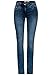 Produktbild Cecil Damen Klassiker: Slim Fit Denim Authentic mid Blue wash 36 schmal geschnitten, Hüfthose, Enganliegend, Crinkle-Effekt, Damenjeans Style Charlize
