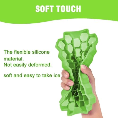 Image of Silicone Honeycomb 37 Cavity Ice Cube Tray for Freezer Moulds Small Cubes Whiskey Fridge Bar Soft Ice Cube Tray -Pack of 1