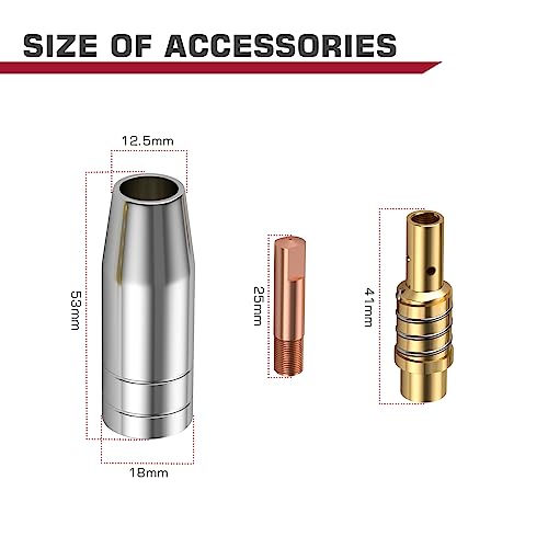 ARCCAPTAIN for MB15 15AK MIG Welding Gun Kit .035" Contact Tip Nozzle Diffuser MIG Welding Gun Accessory Kit for MB15 & ARCCAPTAIN MIG200 MIG130 (.035" MIG Gun Accessory Kit) - Image 6