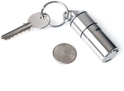 GUS Pairamedic Pill Fob, Made in USA, Stainless Steel Keychain Pill Holder, Aspirin & Nitro Bottle Holder