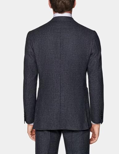 Mens Houndstooth Suit 2 Piece Blazer Pants Set Slim Fit Grid Spring Autumn Wedding Business3