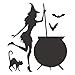 Artibetter Halloween Adesivi Murali Strega Wall Sticker Nero Spaventoso della Parete della Decalcomania della Finestra Camera da Letto Soggiorno Parete della Stanza Adesivi Carta da Parati