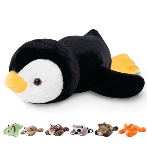 Image of Niuniu Daddy Penguin Weighted Stuffed Animals for Kids & Adults, 25 inch | 5lb Large Weighted Plushies Pillow for Sleeping and Calming, Cute Lying Plush Toy Huggable Gift for Everyday Comfort