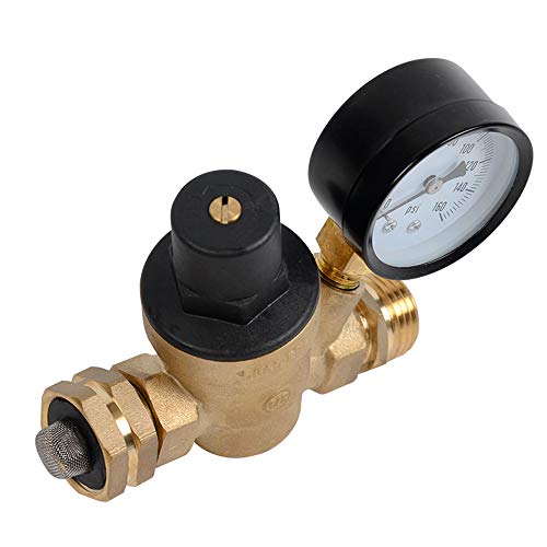 Leisure Coachworks Rv Water Pressure Regulator Reducer Valve With Gauge And Inlet Screened Filter For Camper Travel Trailer Lead-Free #TOP6