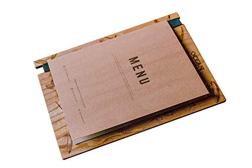 Wooden Menu Holder Board with Rubber - Menu Covers, Menu Board for Restaurant, Wood Clipboard, Menu Holder Clipboard, Cafe Menu, Sign Holder Wood, Wedding Menu Cards, Wooden Sign Holder, Menu Booklet