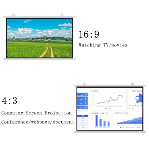 Pantalla manual para proyector 72" 4:3 HD 4K portátil miniatura 6