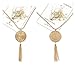 SEVENSTONE 3PCS Long Pendant Necklaces for Women Knot Disk Circle Tassel Statement Sweater Gold Necklace Set
