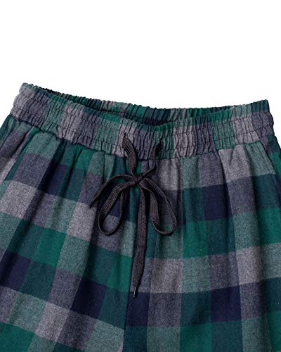 Image of Mens Flannel Pajama Pants Plaid Heavyweight Cotton PJs Bottoms Sleepwear