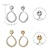 FANZE 2 Pairs Long Dangle Matte Gold Sliver Clip on Earrings for Women No Piercing Fashion Chunky Jewelry Gift for Valentines Chrismas Party Prom Wedding