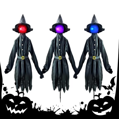 Estacas de Bruja de Halloween Iluminadas para Decorar Terrenos Húmedos y Césped 2