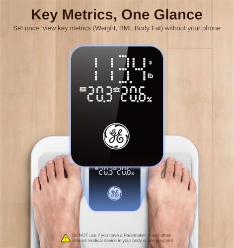 GE Smart Scale for Body Weight, Body Fat, BMI, 3-in-1 LED Display, 11-inch - image 2