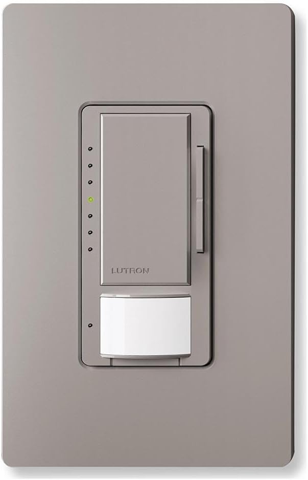 Lutron Maestro LED+ Dimmer and Vacancy Sensor, Single Pole and Multi-Location, MSCL-VP153M-GR, Gray