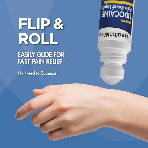 HealthWise 4% Lidocaine Roll-On | OTC Strength | Pain Relief Liquid | 2.5 oz. 73 mL | Non-Greasy, Unscented Formula | Topical Anesthetic - Image 5