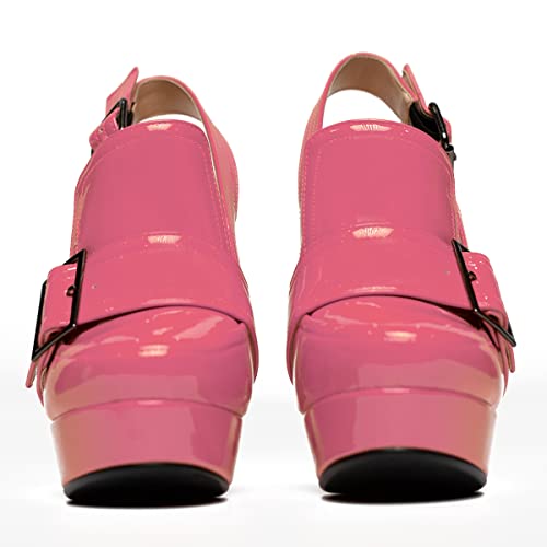 Image of SHODENSE Women Vintage Platform Chunky High Heels Pumps Shoes Round Closed Toe Platform Loafers Ankle Strap Block Heel Slingback Summer Sandals Backless Buckle Loafer Ladies Chic Sexy Party 4-11 M US