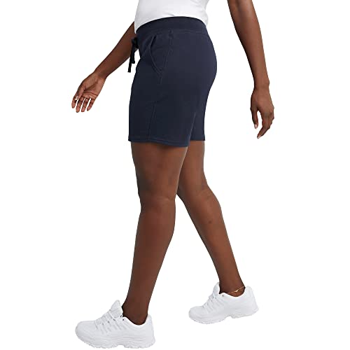 Hanes O9264 Women'S Pocket Drawstring Cotton 7In Inseam Shorts Coat thumb #1