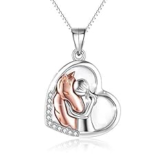 White-Mother of Pearl Horse Necklace