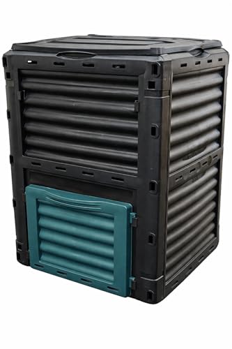 Sakusei Tools SAKUSEI 300 Litre Outdoor Garden Compost Waste Bin 300L Eco Friendly Composter Waste Converter Bin Black and Green (SAKGB300)