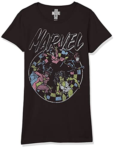 T-shirt Marvel fille noir coupe ajustée vêtement grunge