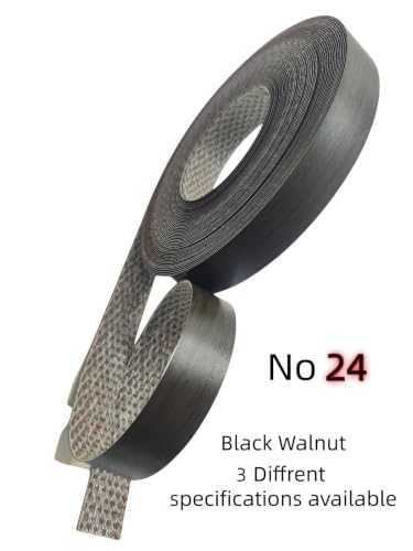 Image of HGKJHFmelamine Edging Tape. pre Coated with hot melt Adhesive Flexible Veneer Edge Edging, Used for Cabinet and Furniture Maintenance (No24-Black Walnut, 1.81cm*12m)