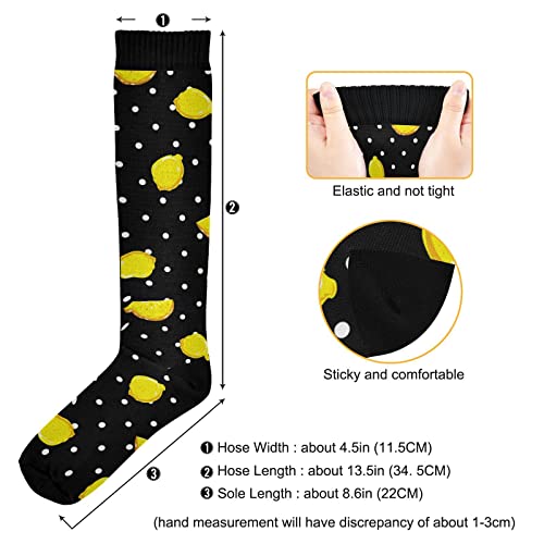 Wusikd Colorful Lemon Compression Socks for Women and Men Circulation Dot Long Socks for Athletic Running 13