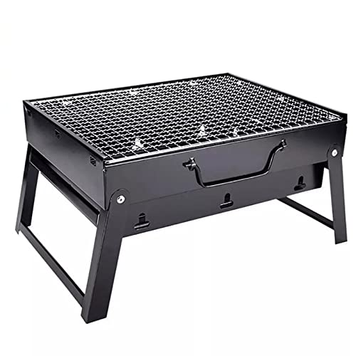 MVDECOR Barbacoa de Carbón Portátil Plegable - Parrilla de sobremesa para Barbacoa - Barbacoa para ahumar al Aire Libre de Acero Inoxidable para cocinar, Acampar, Hacer picnics en la Playa, 17 