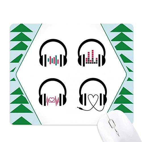 Tapis de souris green pine tree en caoutchouc pour casque d'écoute de musique