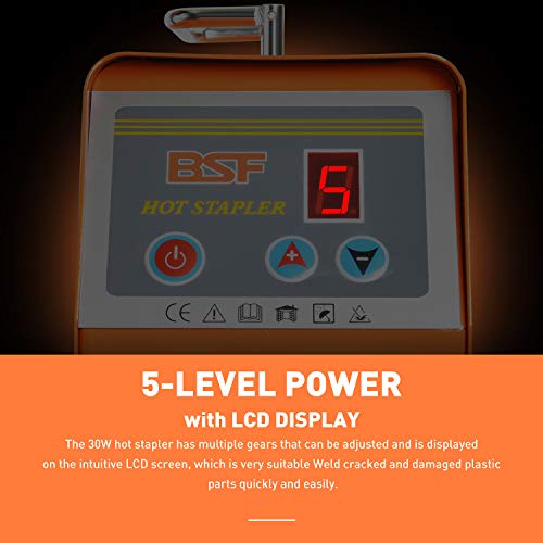 Oimerry Plastic Welder Kit With 800Pcs Hot Staples, 5-Level Adjustable Power, 110V Hot Stapler Bumper Plastic Repair Welding Kit #TOP4