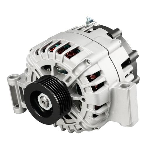 Image of KAX Alternator Fit for Chevy Colorado 07-08 All Model /09-12 2.9L 3.7L, Hummer H3 07 /08-10 3.7L, H3T 09-10 3.7L, Canyon 07-08 09-12 2.9L 3.7L for 11148N 12V 125Amp CW S6 6-Groove Pulley | Fits 2009-2012 GMC Canyon L4 2.9L, 2008-2010 Hummer H3 L5 3.7L, Replacement OE TG12S047, TG12S089, 420682, 2650682C