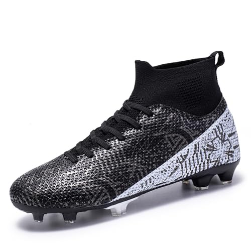Puvvtyi Unisex Soccer Cleats Men Women,Kids Professional Football Boots,Youth Soccer Shoes Black