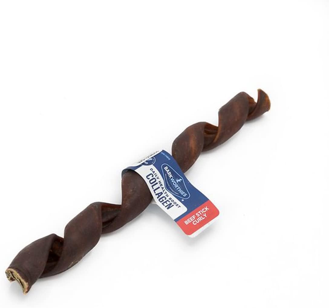 Barkworthies 840139124259 9 in. Collagen Curly Stick for Dog 20 Count