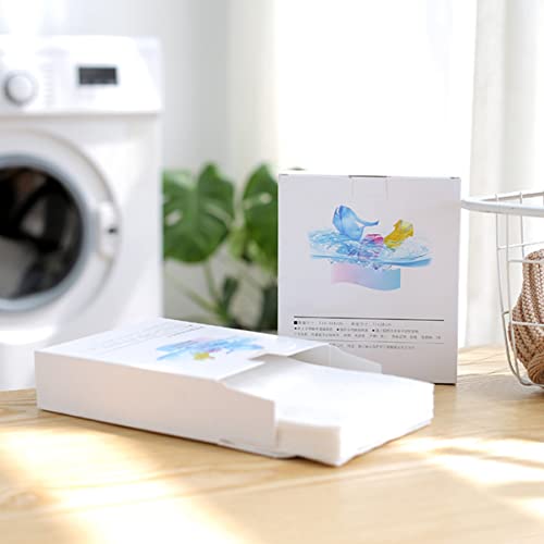 HOMSFOU 48 peças de lavagem de cor pano de máquina de lavar papel de lavanderia uso coletor escuro a