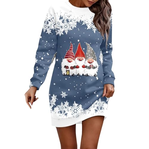 Vestido sudadera de Navidad para mujer con bolsillos y capucha larga