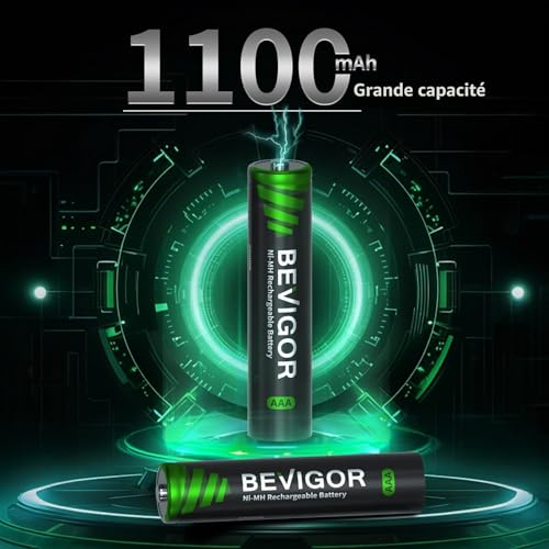 BEVIGOR 24 Piles Rechargeables AAA NiMH, Haute Capacité, Préchargées – vue 5