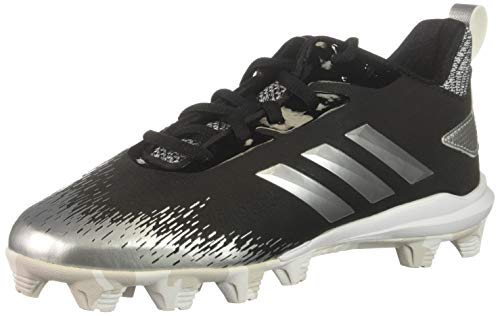 adidas Unisex-Kid's Adizero Afterburner V Baseball Shoe, Black/Silver Metallic/White, 10K M US Big
