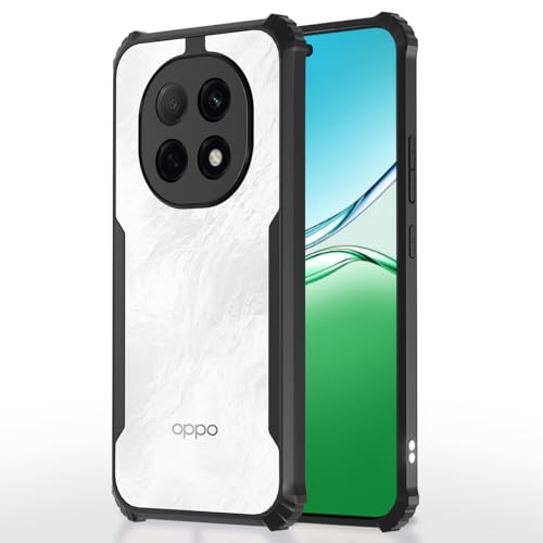 Image of Pikkme Back Cover for Oppo F29 Pro 5G | Ultra Hyrbid | Full Camera Protection | Raised Edge | Crystal Clear Transparent Bumper Case (Black)