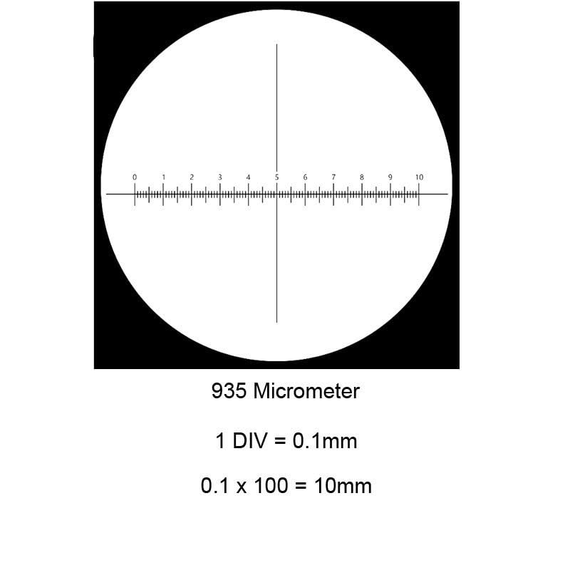 Microscope 935 0.1mm Ruler Micrometer Reticle Inside and Outside Micrometer for Microscope(Diameter 21mm)