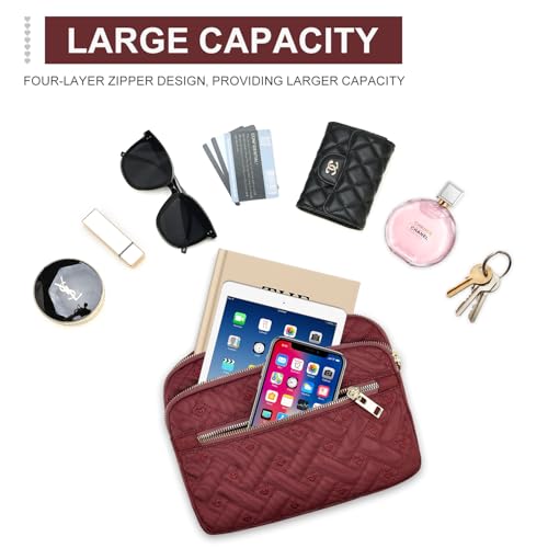 Image of Medium Nylon Crossbody Bags for Women Trendy Crossbody Purses Travel Large Cross Body Bag Quilted Purse