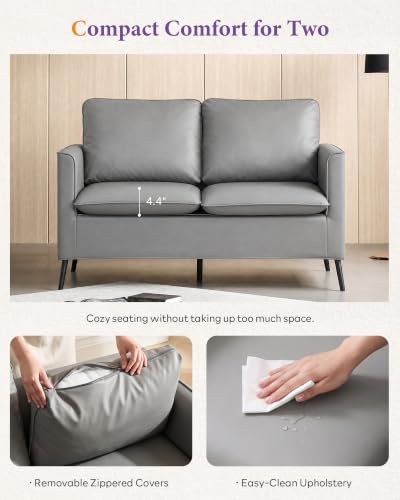 Faux Leather Loveseat and Accent Chair 2 Piece Set for Stylish Living Rooms - Image 3