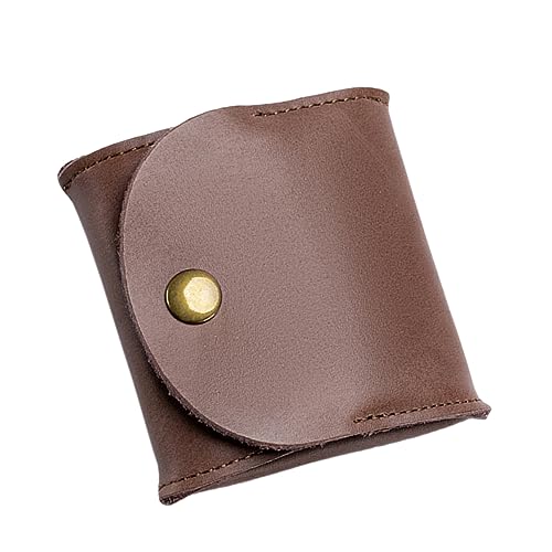 NOLITOY Fashion Leather Coin Pouch Mini Wallet Purse Earphone Bag Multipurpose Change Holder for Men Women Stylish Button Closure Compact Design