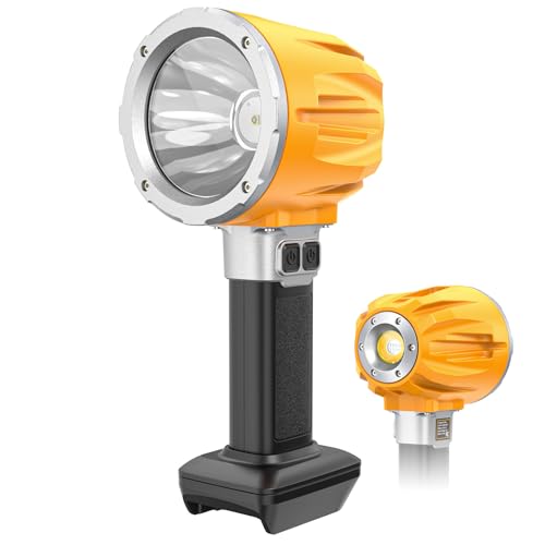 LED Work Light Compatible with DeWalt 20V Battery, Flashlight & COB Flood Light, 1500LM Ultra Bright, 2 Brightness, 4 Color Temperatures, Red Flashing Warning Light, Battery Protection (Tool Only)