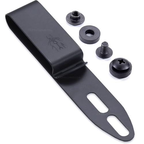 DCC 1 Series Metal Belt Clip - (Universal Model) - (Fits Up to 1.50 Inch Belts) - (Gray) - (w/Hardware) - USA Made - Spring Steel Clip with Height Adjustable Slots - Corrosion Resistant Finish