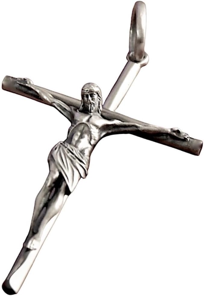 Silverzone77 Jesus Christ Cross Sterling Silver 925 Pendant Crucifix Religious Handmade Jewelry