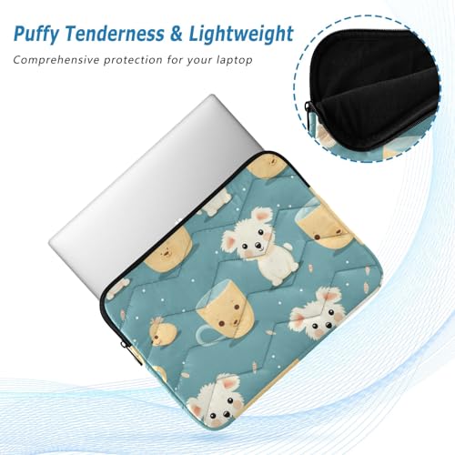Funda para portátil de 13-14 pulgadas con diseño Tea Cup Dog miniatura 5