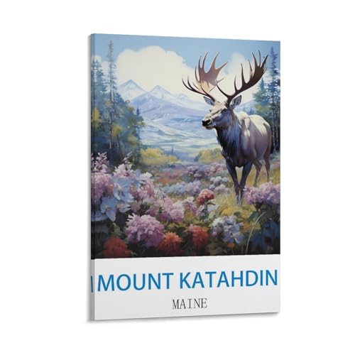 Poster Katahdin Maine peinture sur toile deco pour salon