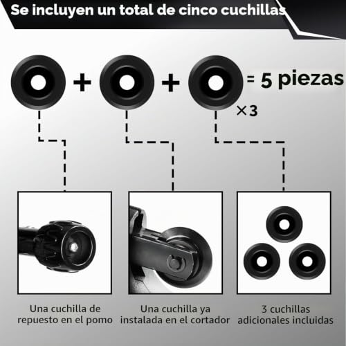 Miniatura 5 de Cortador De Tubo Cortatubos Ajustable De 3-35mm, Cortatubos Con 3 Cuchillas De Repuesto Y Desbarbador, Cortadora De Tubos De Cobre Aluminio Inox