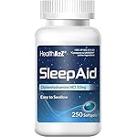 HealthA2Z Sleep Aid, Diphenhydramine Softgels, 50mg, Supports Deeper, Restful Sleeping (250 Counts)