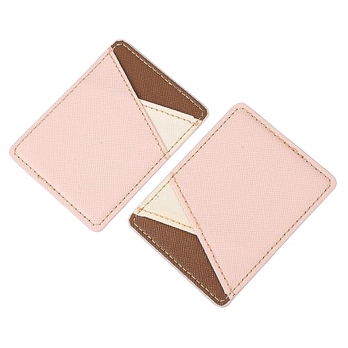 2pezzi Supporto Per Smartphone Pu Pelle Confezione Da Porta Tessere Adesivo Per Retro Telefono Per Custodia Slim e Accessori Telefonici