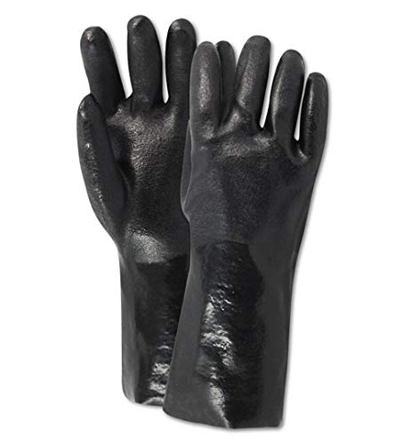 Magid Glove & Safety T2084R Magid MultiMaster T2070R Black Sand Finish PVC Gloves, Large, Orange, Large (Pack of 12)